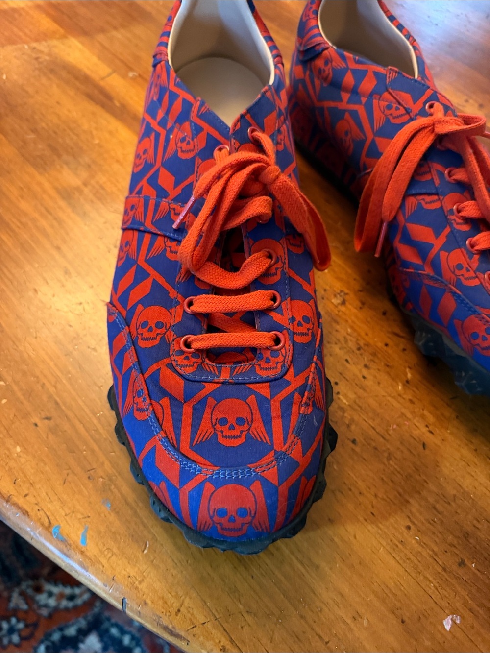 Gucci Blue Skull Pattern Shoes